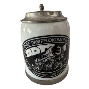 Studio Wagner Beer Stein W Pewter Lid Vintage